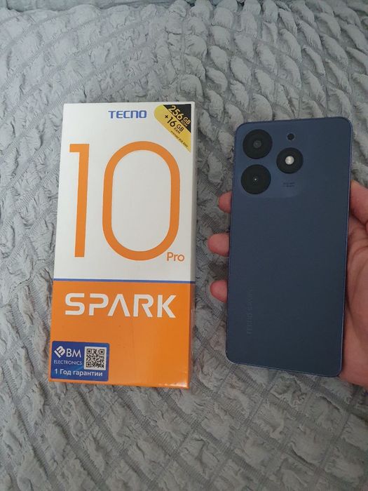 Tecno Spark 10 Pro 8+8/256GB Black Igravoy 2024 Karobka Holati Ideal