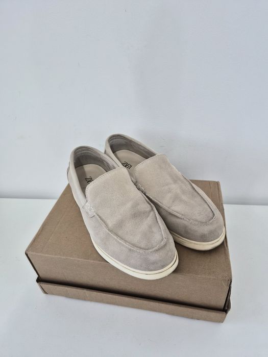 Mocasini de piele intoarsa Zara