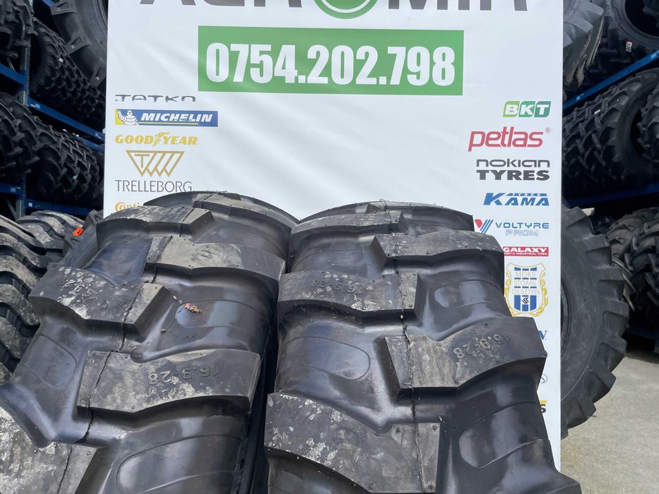 Cauciucuri noi 16.9-28 cu 12 pliuri marca ROADMILE pentru buldo spate