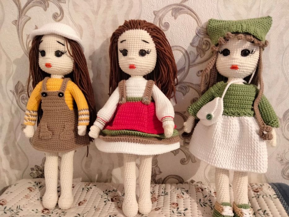 Куклы вязанные,ручная работа