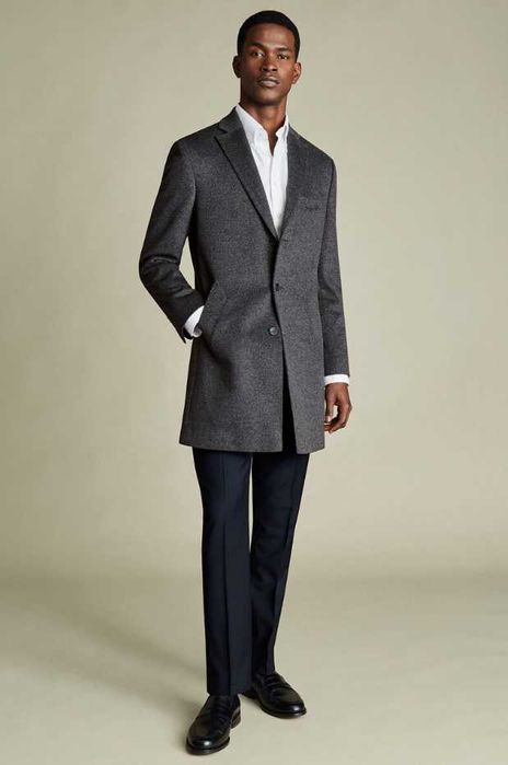 Palton slim 54 XL XXL Georgio Italy lana si casmir respirabil moal gri