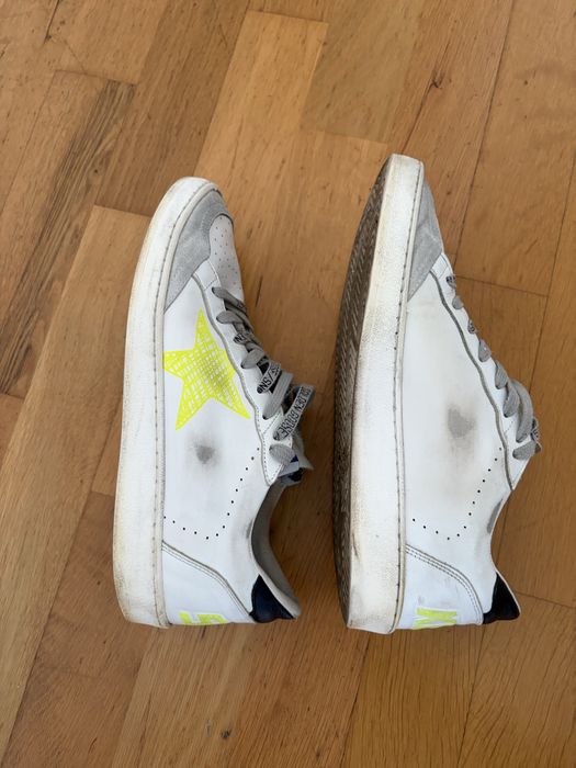 Sneakers Golden Goose Ball Star – Alb și Galben Fluorescent – Mărimea EU 40