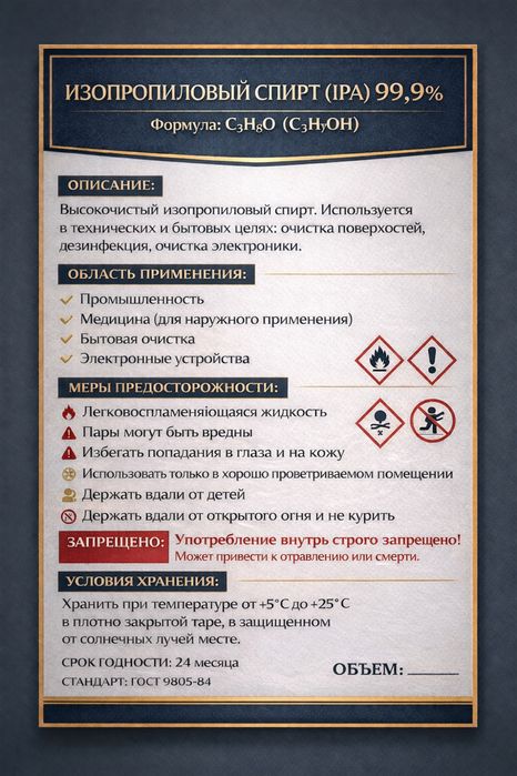 Изопропил спирт 99%