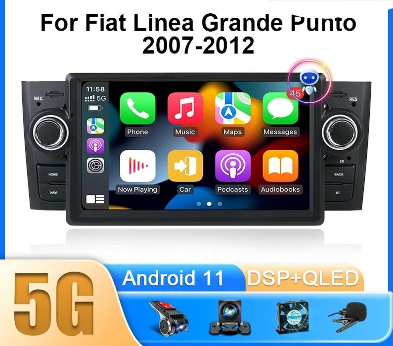 Navigatie android Fiat Linea Punto Waze YouTube Bluetooth