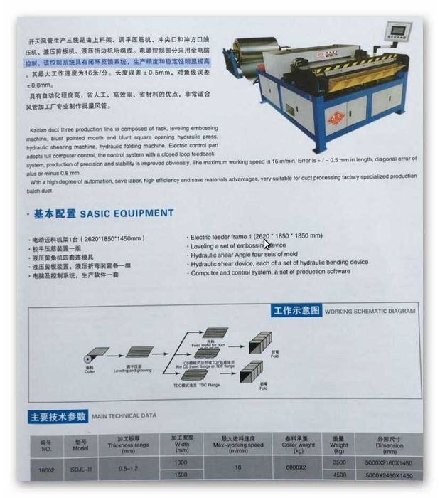 автоматическая линия по производству воздуховодов линия 3