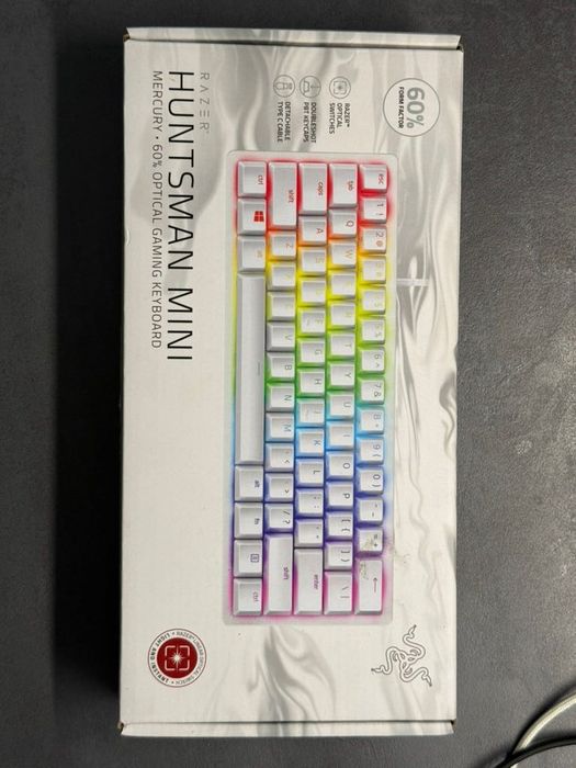Razer Huntsman Mini Mercury 60% RGB механична клавиатура + кутия