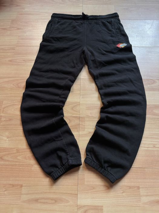Pantaloni pants sweats joggers tapered Vans flame black cotton