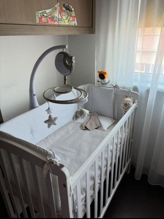 Patut bebe Drewex lemn masiv cu saltea confort 100×50