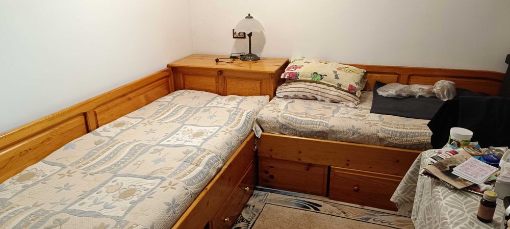 Ъглови легла от масив + ракла