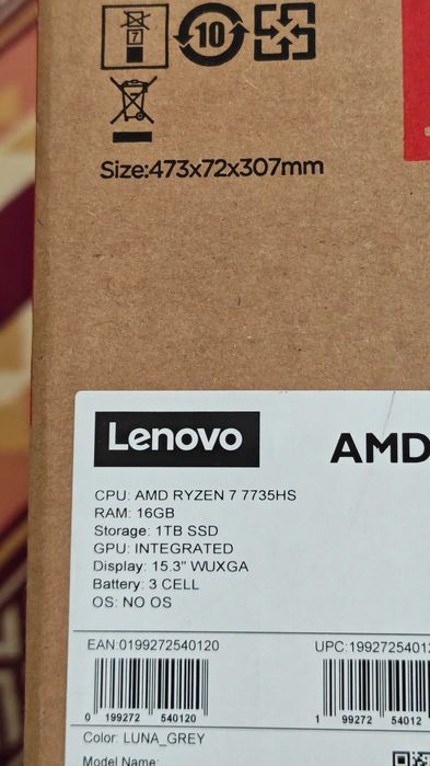 Lenovo Ryzen 7 7735HS windows 11 pro 1ТБ