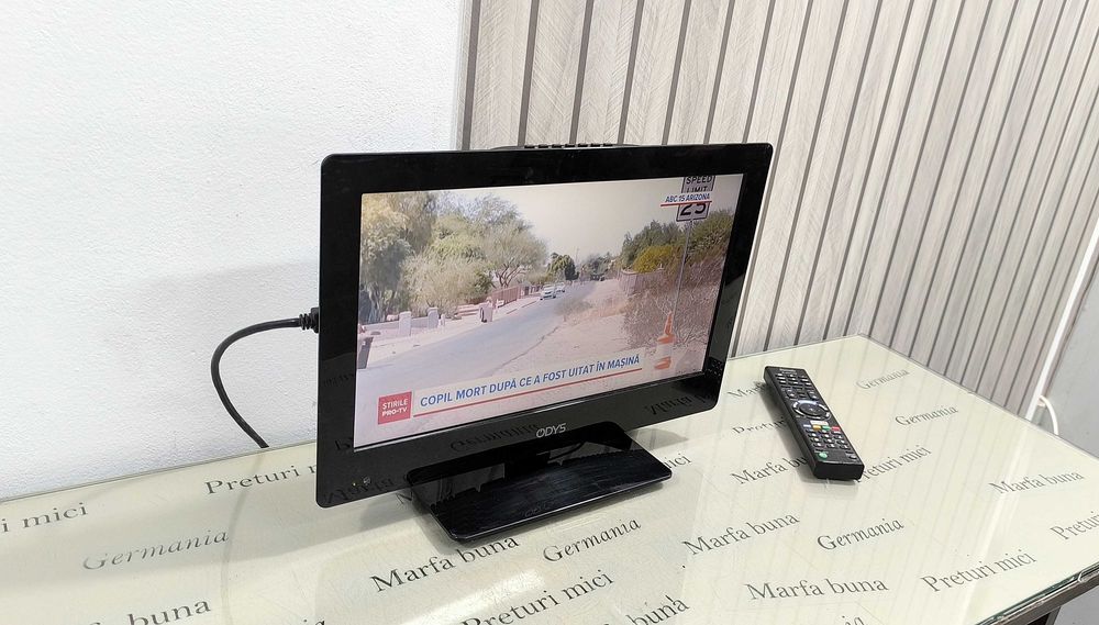 Televizor LED ODYS 12V Rulota Camion Negru 16 Inch 40 cm Import Germania