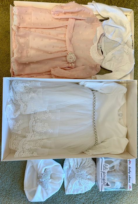 Set rochie fetita pentru botez 3-6 luni