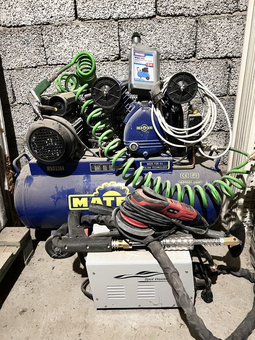 Компрессор споттер шлифмашина