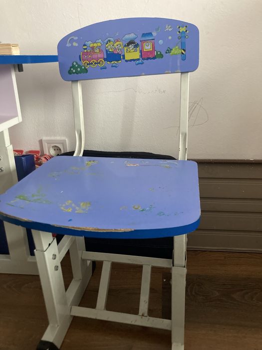 Birou si scaun copii - albastru