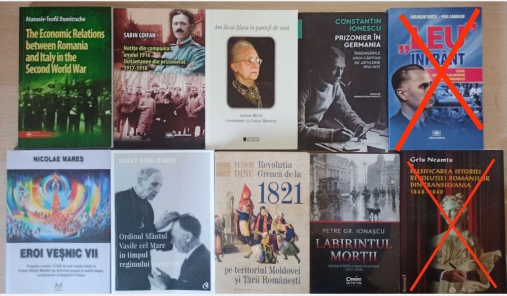 Carti de istorie despre istoria romanilor, Romania in razboaiele mondiale, comunism in Romania, Romania in razboiul rece (lichidare biblioteca)