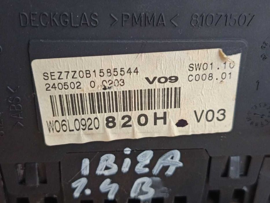 Ceas bord Seat Ibiza cod W06 L0920 820 H