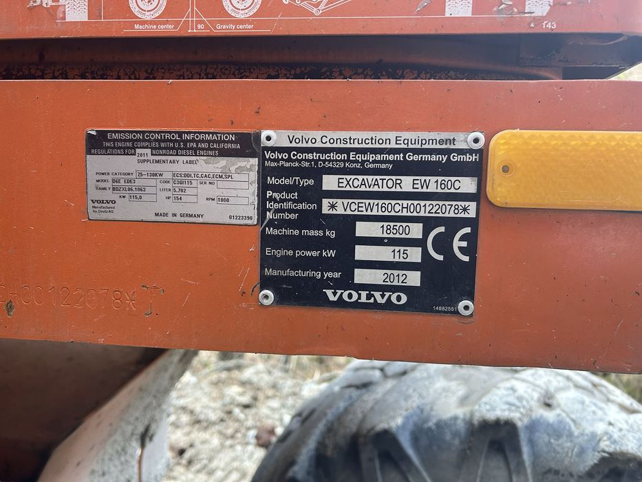 Excavator pe roti Volvo EW160C 18,5 to an 2012