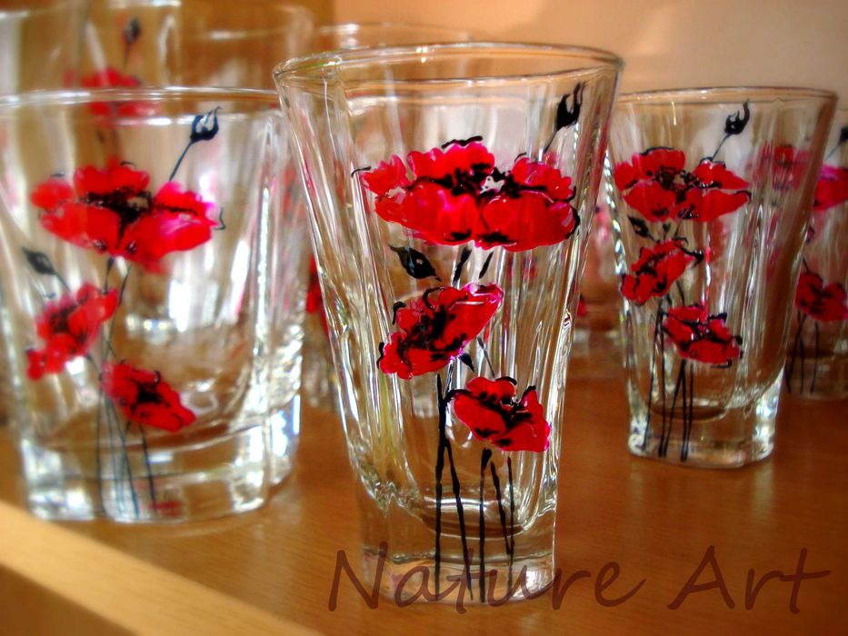 Ново!Комплект от 6 чаши за вода и безалкохолни напитки, за вино