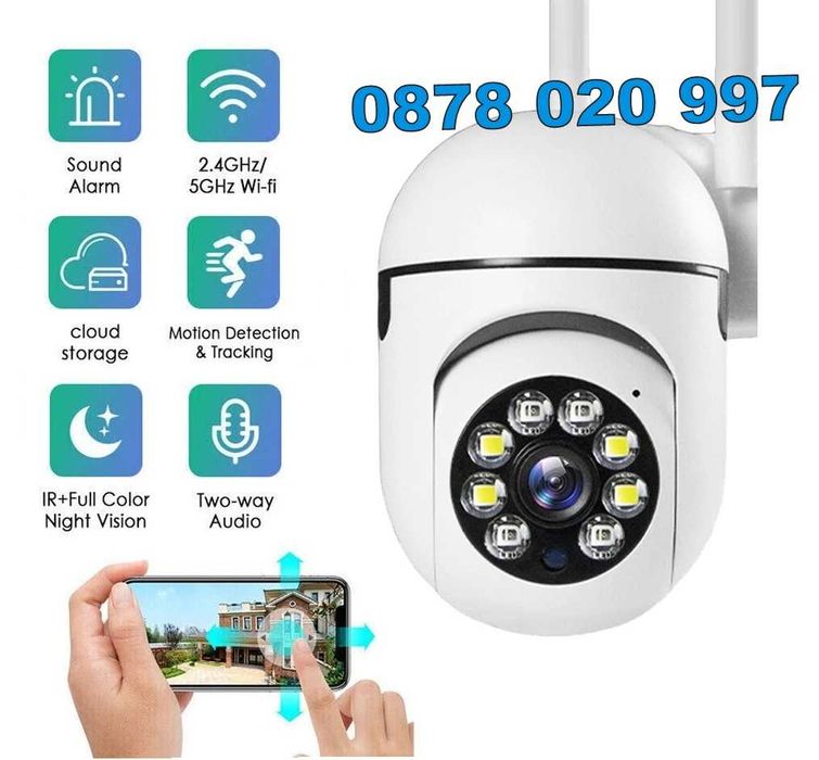 ICSEE БЕЗЖИЧНА ВЪРТЯЩА КАМЕРА Wifi IP камера за видеонаблюдение R5