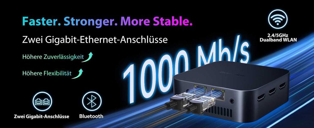 Blackview MP80 Мини компютър, 16GB RAM, 512GB, черен