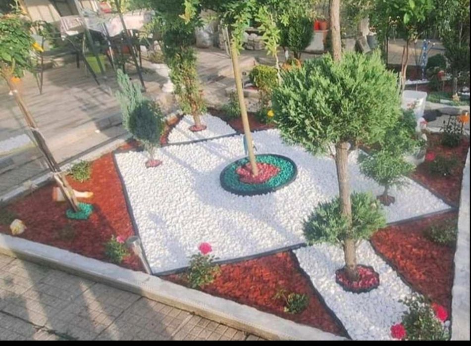 Доставка бял трошен камък(камъчета)за украса декорация на градинки