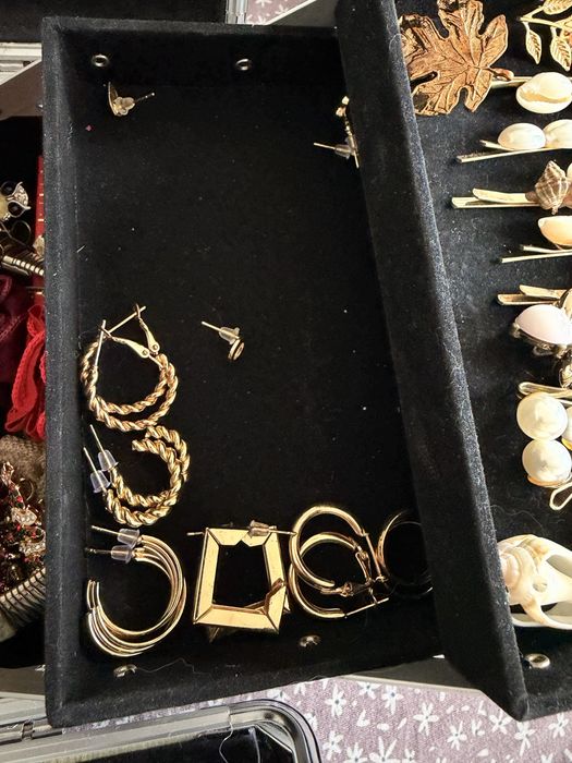 Позлатени обици, различни видове, стомана със златно покритие