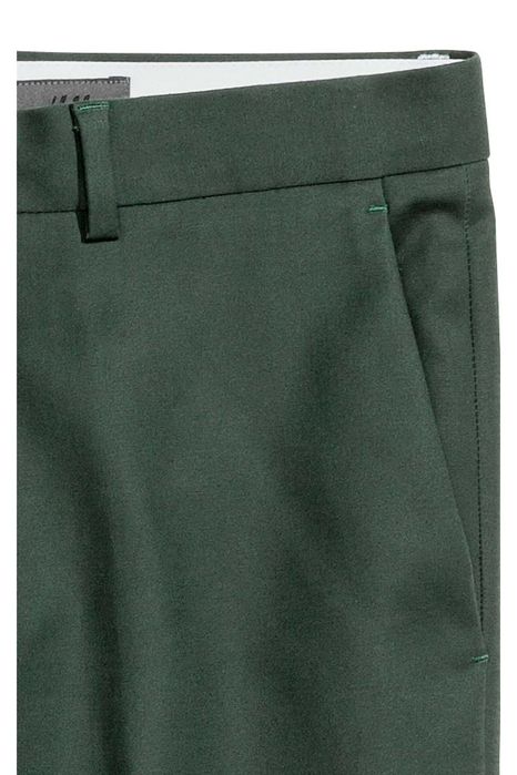 costum H&M stretch mar.50/52 gri-verde inchis talie=90/100, nou+etich.