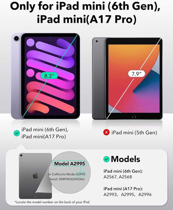 стъклен протектор ESR за iPad Mini 6th gen и  iPad Mini 7th A17 Pro