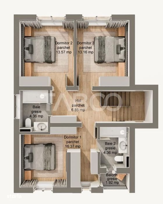 Casa tip duplex 5 camere 3 bai  curte libera 262 mp  Sura Mare Sibiu