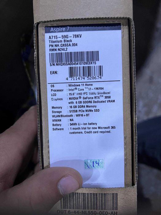 Acer Aspire 7 A715-59G-78KV