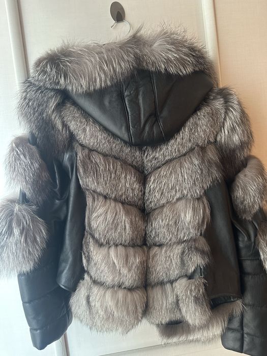 Geaca blana si piele naturala S/M