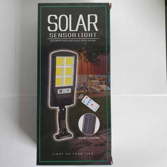 Lampă LED solară stradală, Senzor de mișcare și lumină, Telecomandă