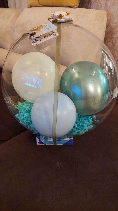 Оригинални букети / Цвете в балон / подарък за изписване бебе