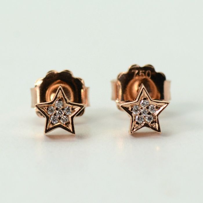 Cercei aur alb/roz cu diamante cod 7585,7590,7577