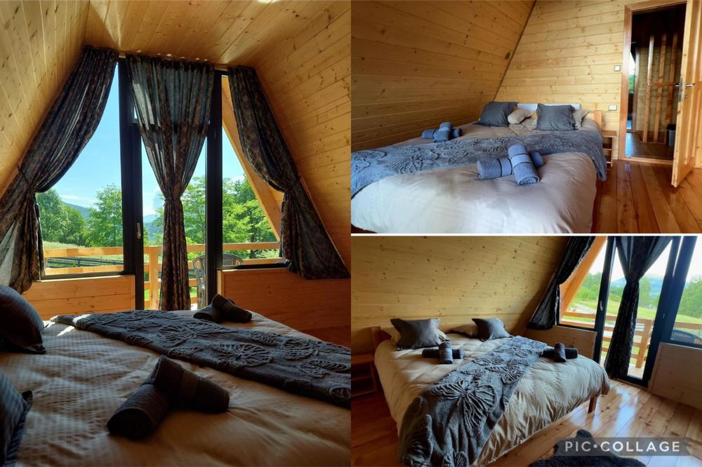 Cabana A Frame Panoramic Apuseni de inchiriat cu ciubar jacuzzi