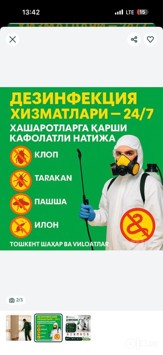 dezinfeksiya xizmati Professional
