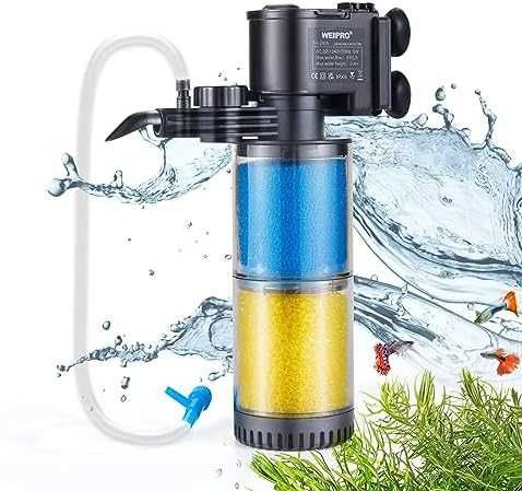 Нов Вътрешен аквариумен филтър 330л/ч, 2-степенен, 30–80L, Weipro