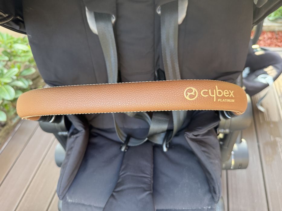 Количка Cybex Priam 4 Chrome  Brown кафява кожа+скеле на седалка