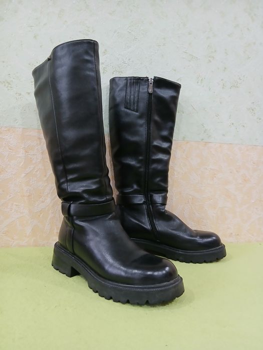 Женские сапоги кожаные, зимние