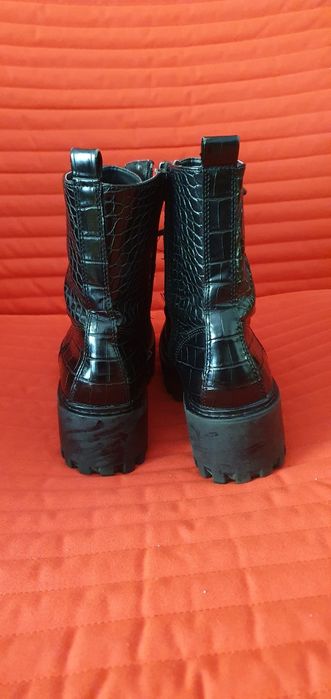 Bocanci chunky Zara Trafaluc croc skin 37