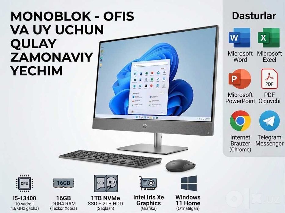 Моноблок i5 12400 SSD NVMe офисный новый гарантия