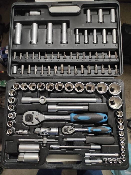 Tubulare și biți, cu clichet, trusa completa