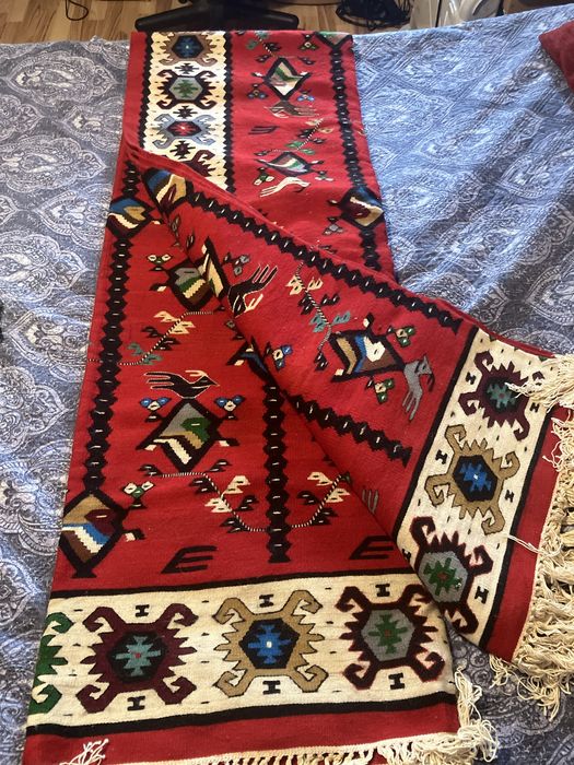 Ръчно тъкан вълнен килим 240x320 см – етно / битов стил