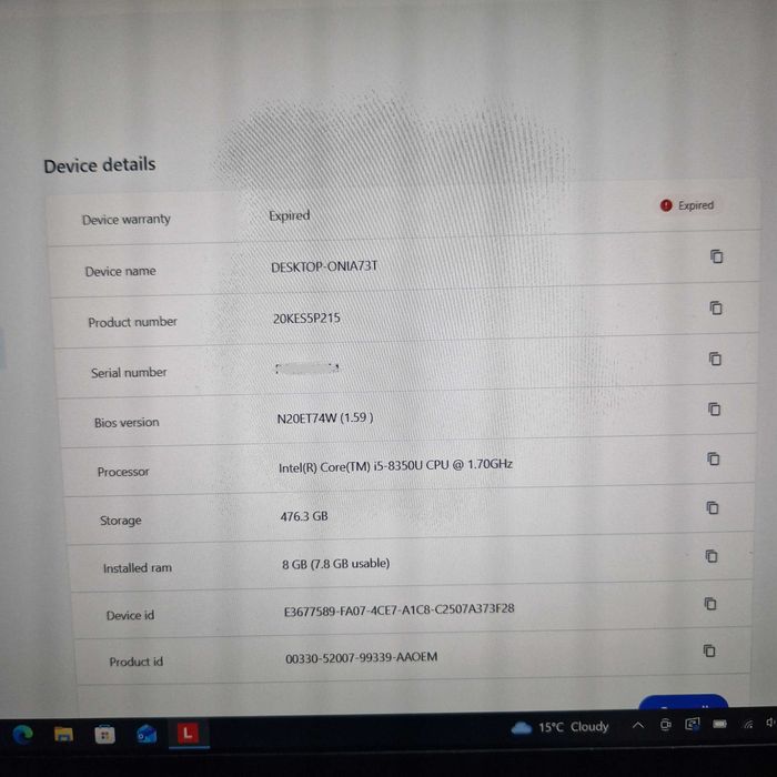 Laptop Lenovo ThinkPad X280 - 512GB SSD, i5 8350 CPU, 8GB RAM