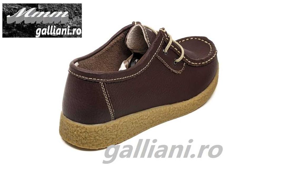 Pantofi casual maro cu siret-talpa crep-dama