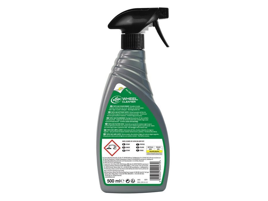 Solutie curatare jante Turtle Wax FG7446 500 ml, pentru jante din aluminiu, otel si plastic, indeparteaza praful de frana, uleiul si gudronul