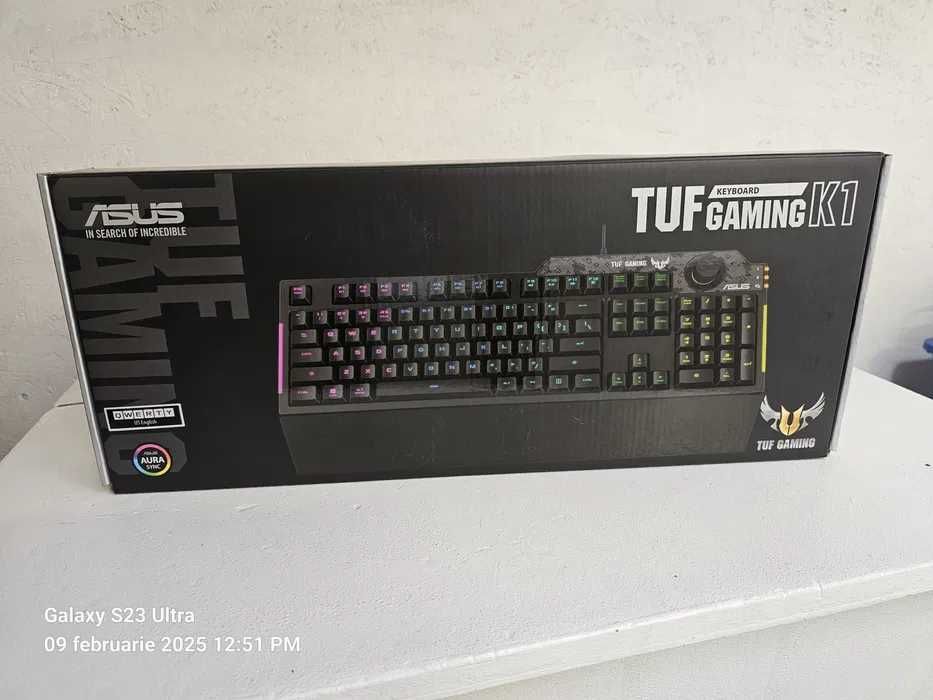 Tastatura Gaming Asus Tuf Gaming K1 RGB Led USB cu fir noua 90MP01X0-BKUA00 garantie sigilata