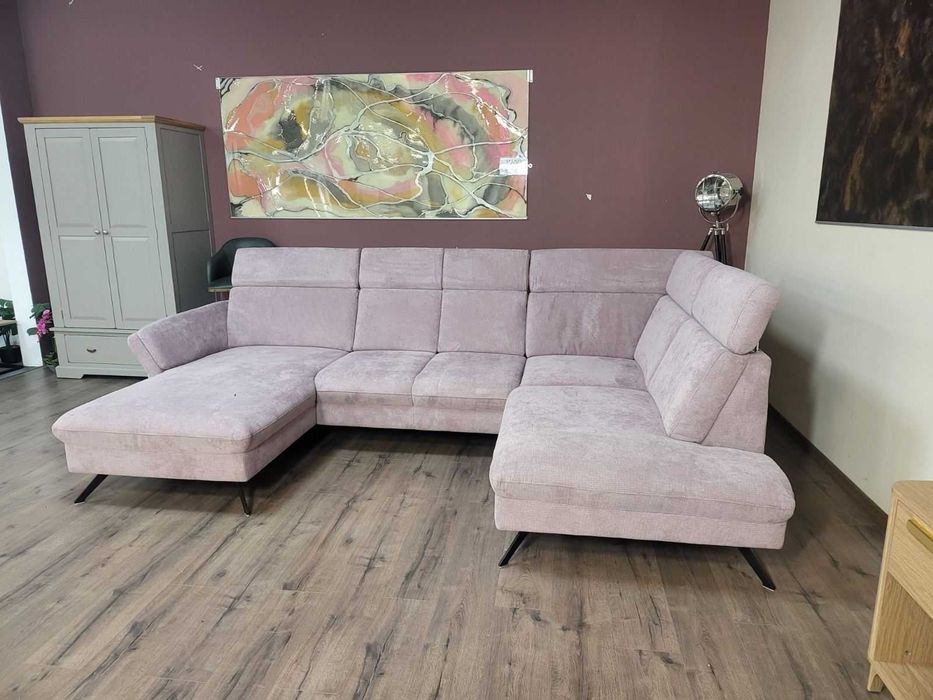П- образен ъглов диван от плат MM-ZE1162 - цвят люляк
