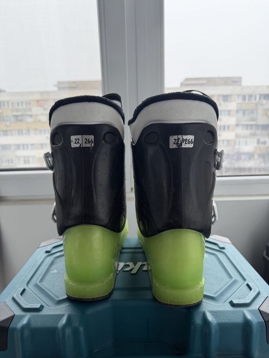 Vand schiuri (ski) copii Atomic 100 cm + clapari Salomon marimea 22