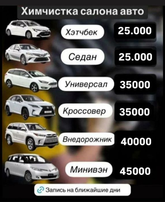 Химчистка салона авто